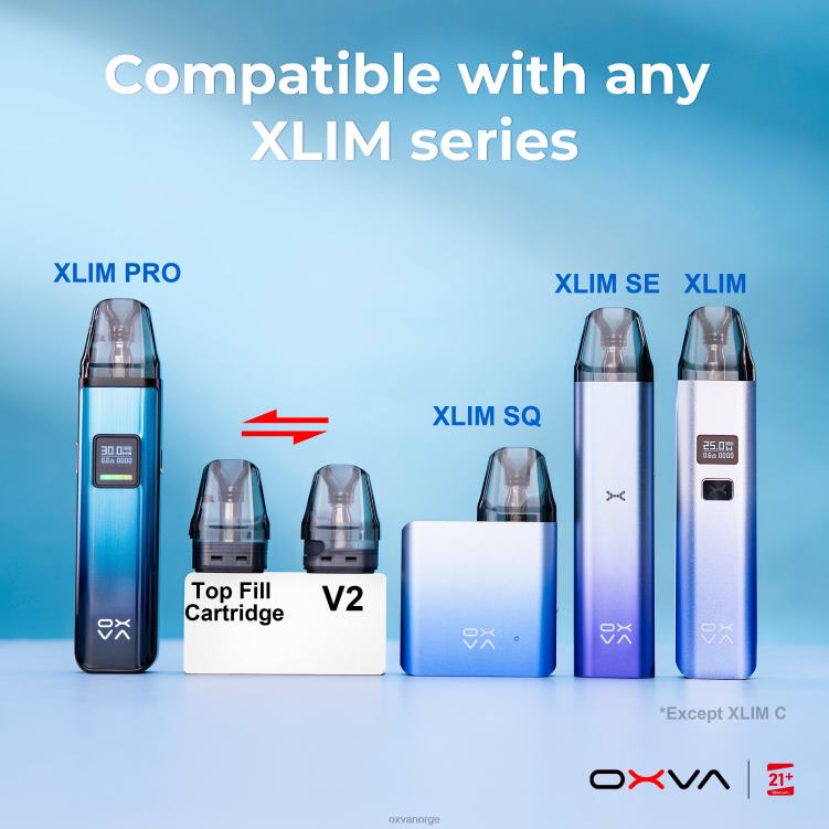 OXVA Vape Bergen - grå T82LT83 OXVA XLIM V3 toppfylling av patron